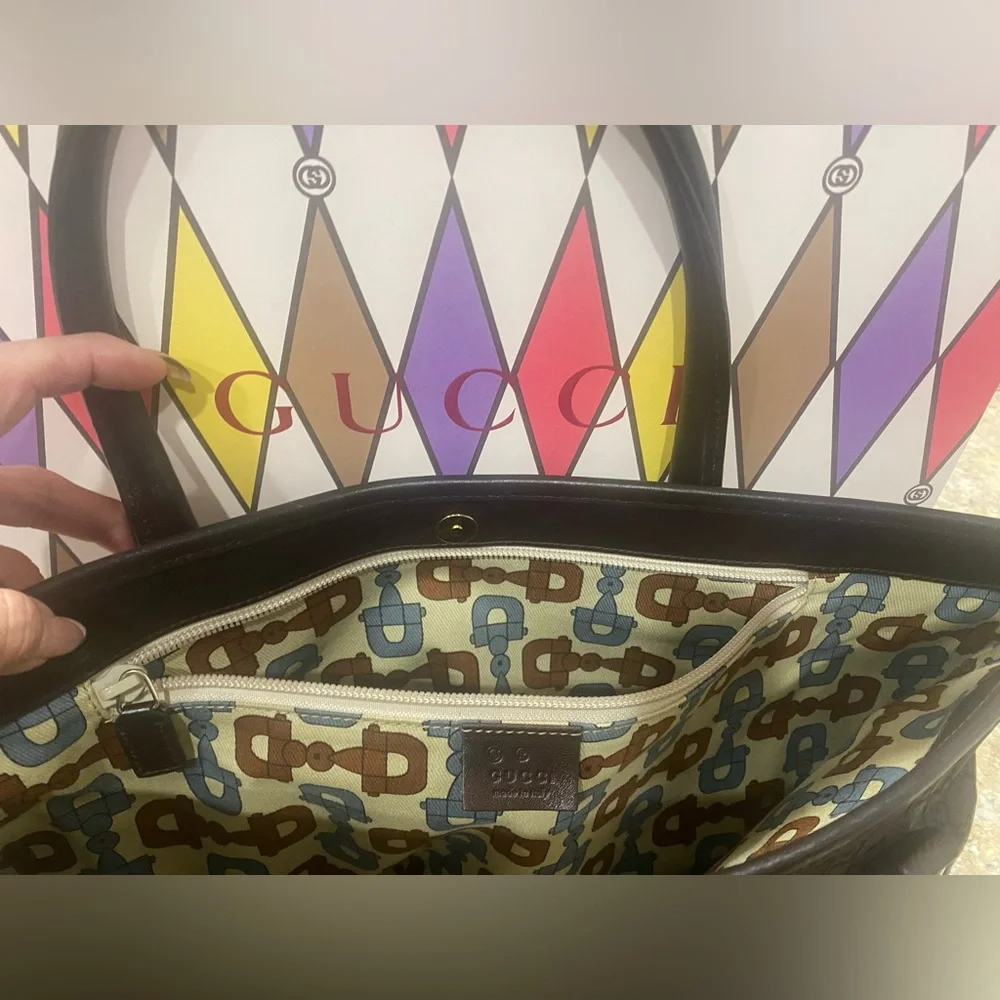 Gucci GG Brown Canvas Tote/Hand Bag 257302 204991 NWOT - Picture 11 of 16